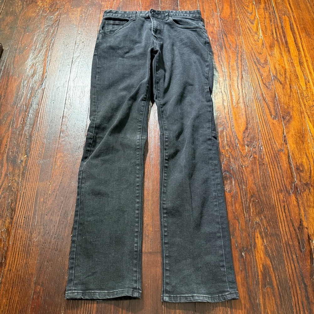 Smoke‎ Rise Jeans Mens 32x34 Black Slim Straight Stretch Punk Rock Goth Biker